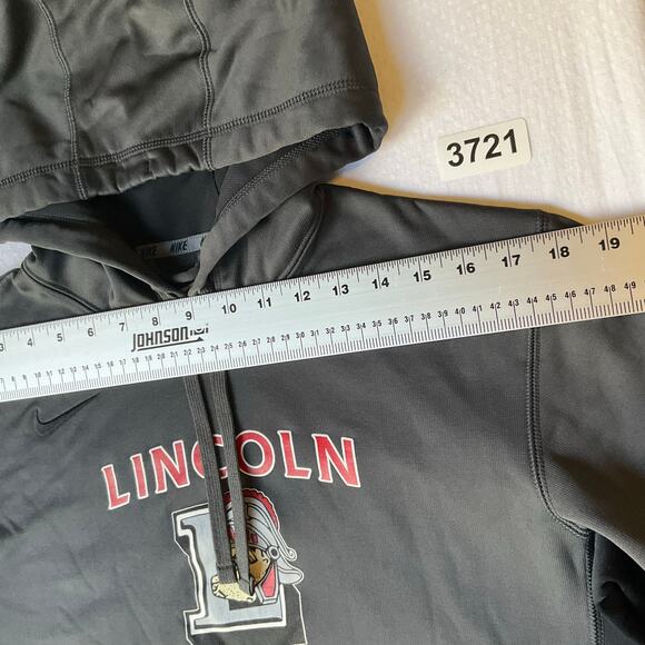 Nike Therma-fit Women Sweatshirt size S Hoodie Hand Warmer Gray Lincoln Trojans - Picture 2 of 10